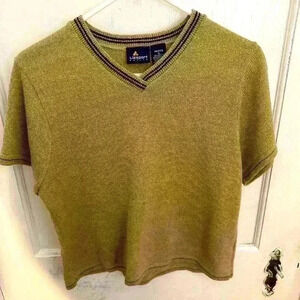 Liz Claiborne Lisport V-NECK short sleeve sweater size P L